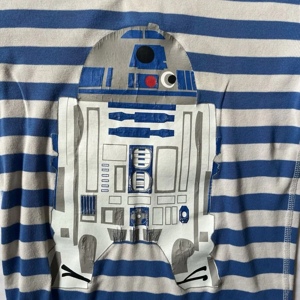 Hanna Andersson Star Wars R2-D2 Pajamas Top Bottom 10/140 Stripe Blue Organic